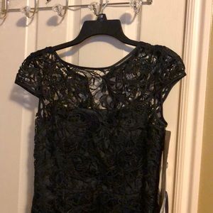 Adrianna Papell Black Lace Gown Size 2